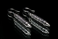 01. Geo 001 - Sterling Silver Drop Earrings