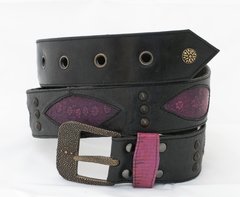 Pink Lizard - Leather Belt - 1A
